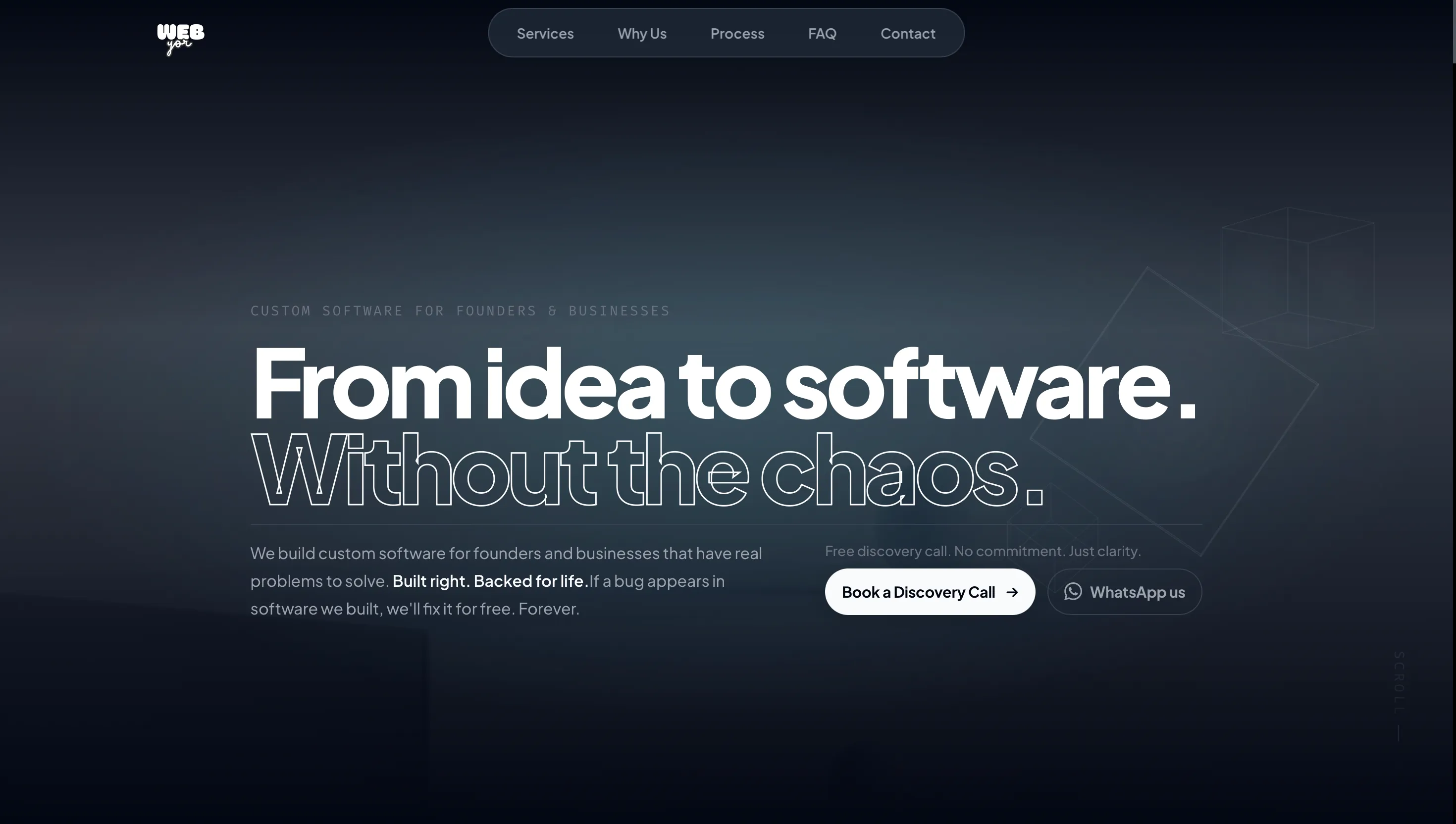 A portfolio engineered like a product — immersive 3D, cinematic motion, and full AI/SEO discoverability underneath.